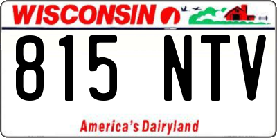 WI license plate 815NTV