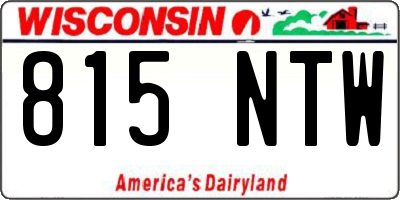WI license plate 815NTW