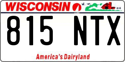 WI license plate 815NTX