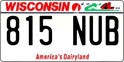 WI license plate 815NUB