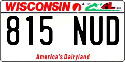 WI license plate 815NUD