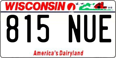 WI license plate 815NUE