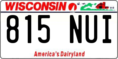 WI license plate 815NUI