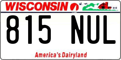 WI license plate 815NUL