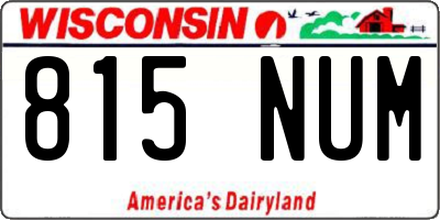 WI license plate 815NUM