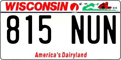 WI license plate 815NUN