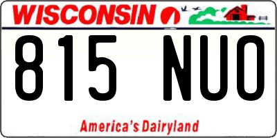 WI license plate 815NUO