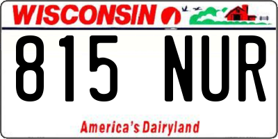 WI license plate 815NUR