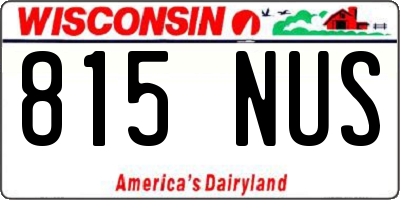 WI license plate 815NUS