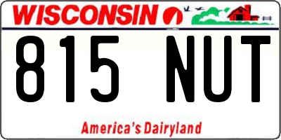 WI license plate 815NUT