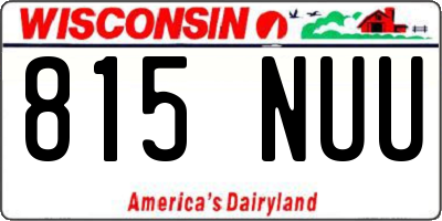 WI license plate 815NUU