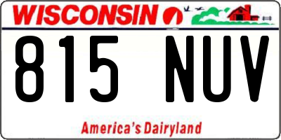 WI license plate 815NUV