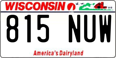 WI license plate 815NUW