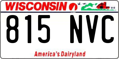 WI license plate 815NVC