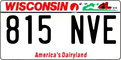 WI license plate 815NVE