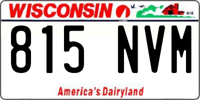 WI license plate 815NVM
