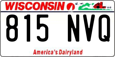 WI license plate 815NVQ