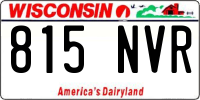 WI license plate 815NVR