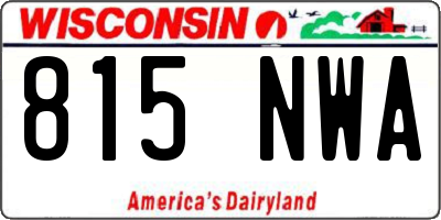WI license plate 815NWA
