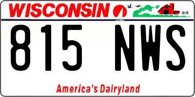 WI license plate 815NWS