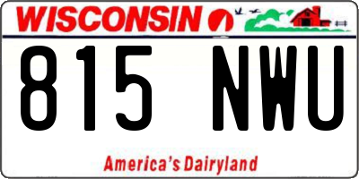 WI license plate 815NWU