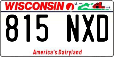 WI license plate 815NXD