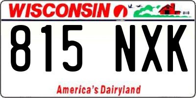 WI license plate 815NXK