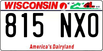 WI license plate 815NXO