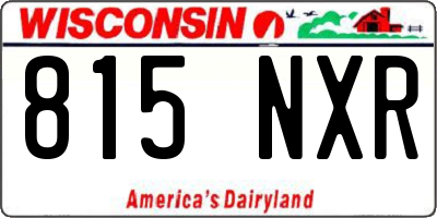 WI license plate 815NXR
