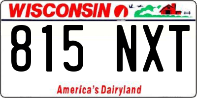 WI license plate 815NXT