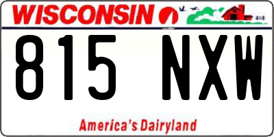 WI license plate 815NXW