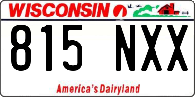 WI license plate 815NXX