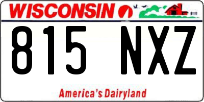 WI license plate 815NXZ