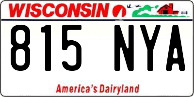 WI license plate 815NYA
