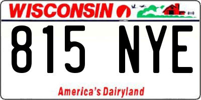WI license plate 815NYE