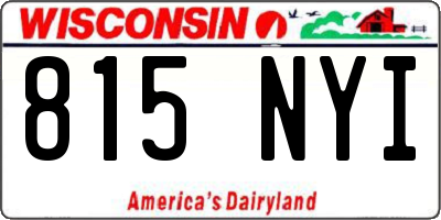 WI license plate 815NYI