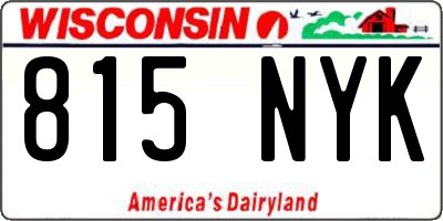 WI license plate 815NYK