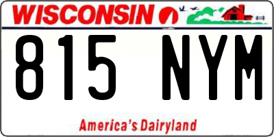 WI license plate 815NYM