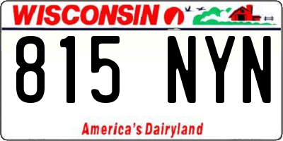 WI license plate 815NYN