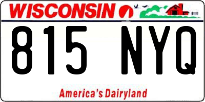 WI license plate 815NYQ