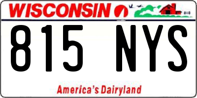 WI license plate 815NYS