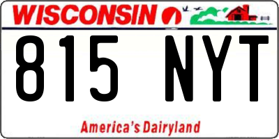 WI license plate 815NYT