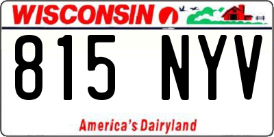 WI license plate 815NYV