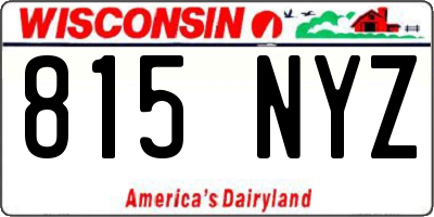 WI license plate 815NYZ