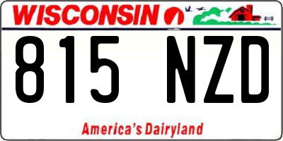 WI license plate 815NZD