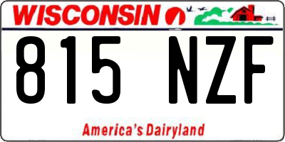 WI license plate 815NZF