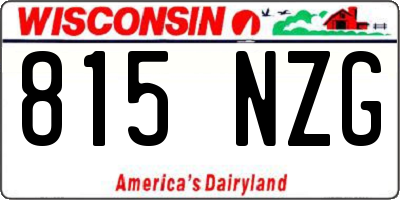 WI license plate 815NZG