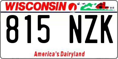 WI license plate 815NZK