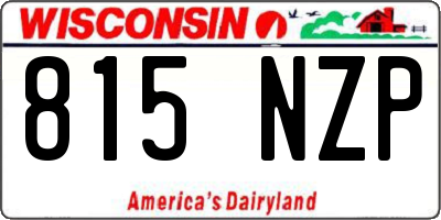 WI license plate 815NZP