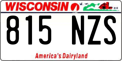 WI license plate 815NZS